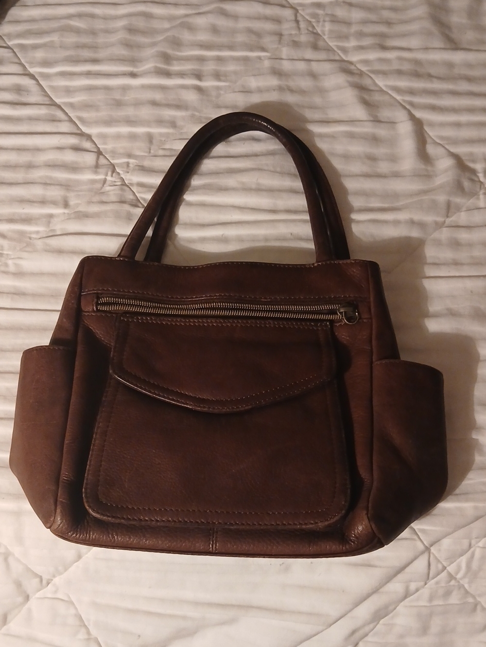 Vintage Fossil 75082 New American Classic Brown Genuine Leather Bag Purse